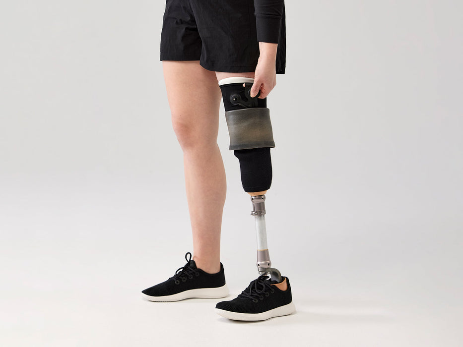 Detail of a user adding air to their Ethnocare Overlay.