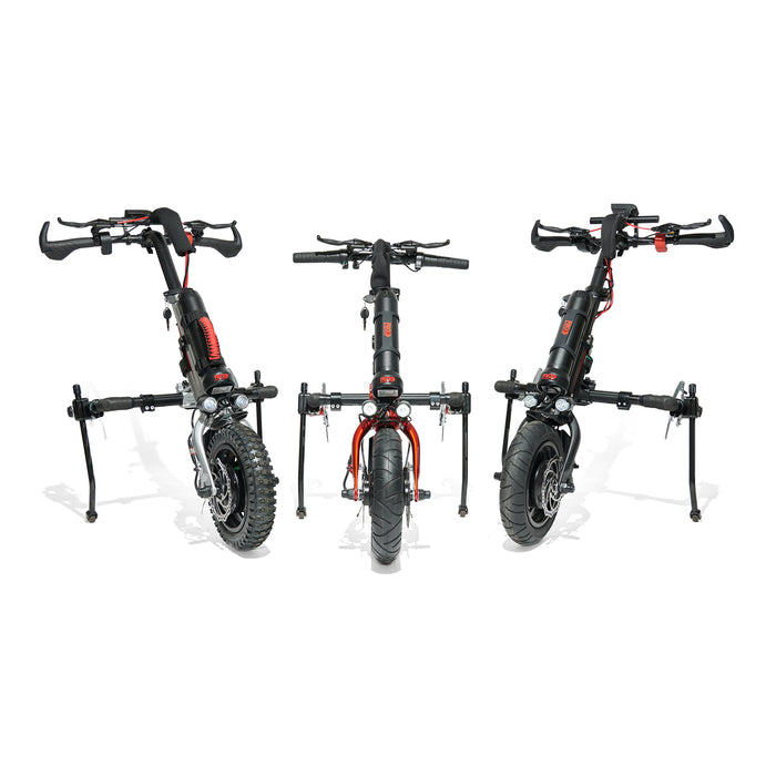 3 Rio Mobility Firefly 2.5 Electric Scooter Wheelchair Attachments on a white background.