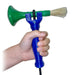 Hand holding the functionalhand mini Kids' Universal Cuff Grip Aids with a paint brush being held on a white background