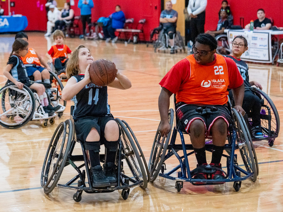 GLASA Athletes playing in a wheelchair basketball game