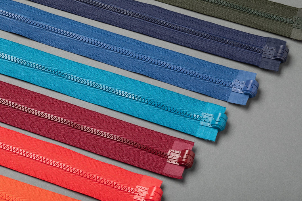 MagZip Magnetic Zipper Top Stopped Round Base #5 Color sets on a gray background