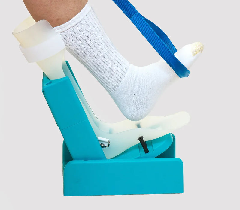 AFO Assist with a white AFO and sock on a white background
