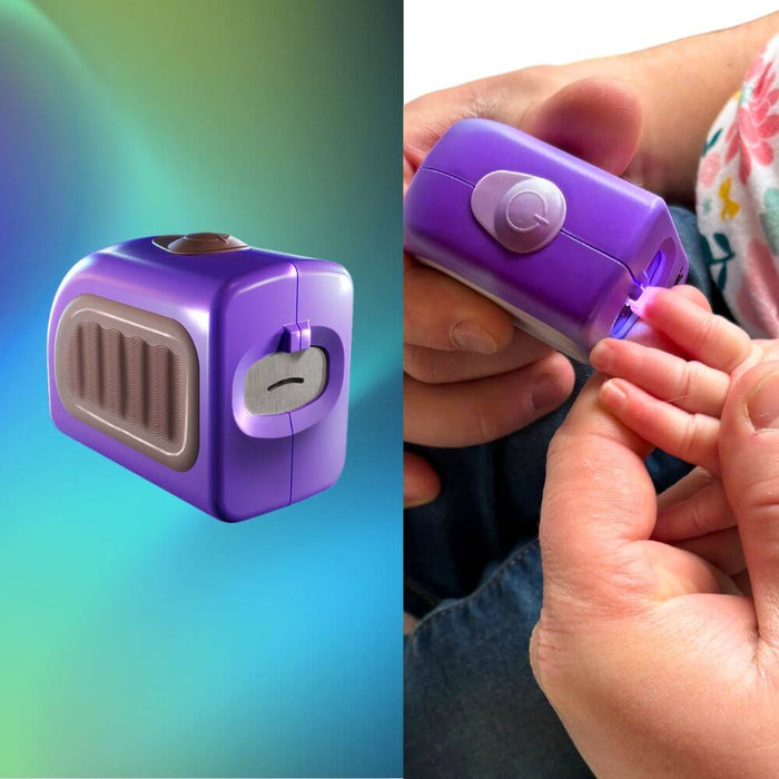 Parent trimming infant nails with Lil Nipper by ClipDifferent