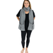 Person wearing KickIt Infusion & Chemotherapy Knit Scarf with Pockets on a white background