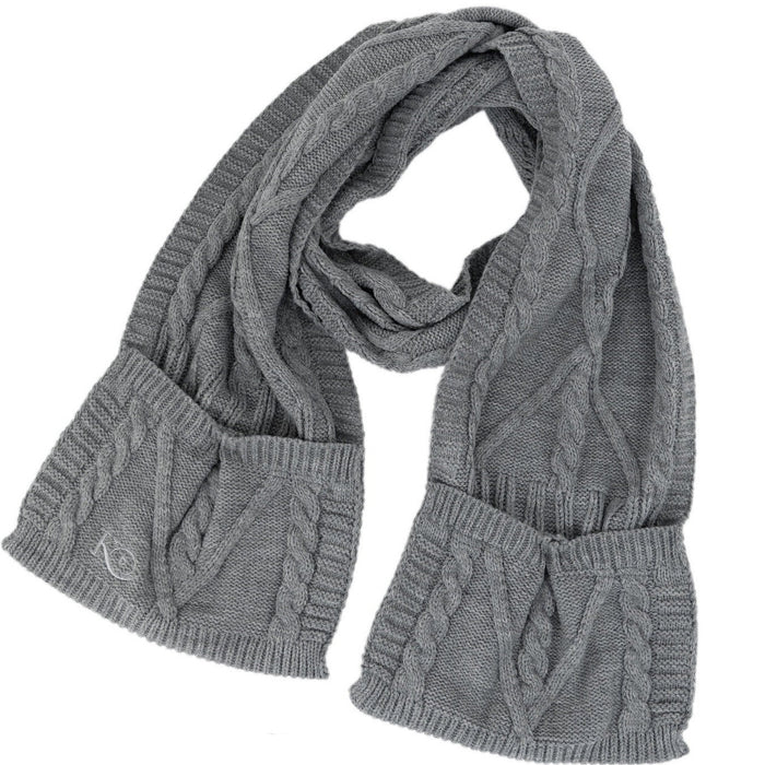 KickIt Infusion & Chemotherapy Knit Scarf with Pockets on a white background