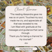 Kim client testimonial for Stay Aligned Tarot Oracle Reading