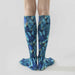 Lairos Blue Flutter Youth / Women's AFO Socks back worn on model on a white background