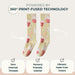 Lairos Cinema Pop Kids' AFO Socks on a white background. Text on image: Powered by 360° Print-Fused Technology. Zero Internal Threads. Sensory Friendly Interior. Vibrant, Fade-Resistance Colors