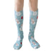 Lairos Frosted Snowman Kids' AFO Socks worn on model on a white background