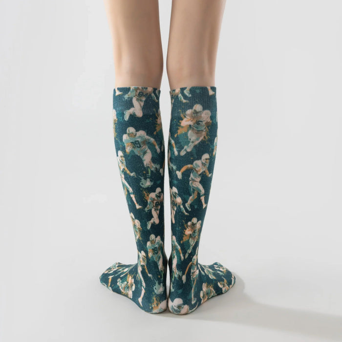 Lairos Game Force Youth / Women's AFO Socks back worn on model on a white background