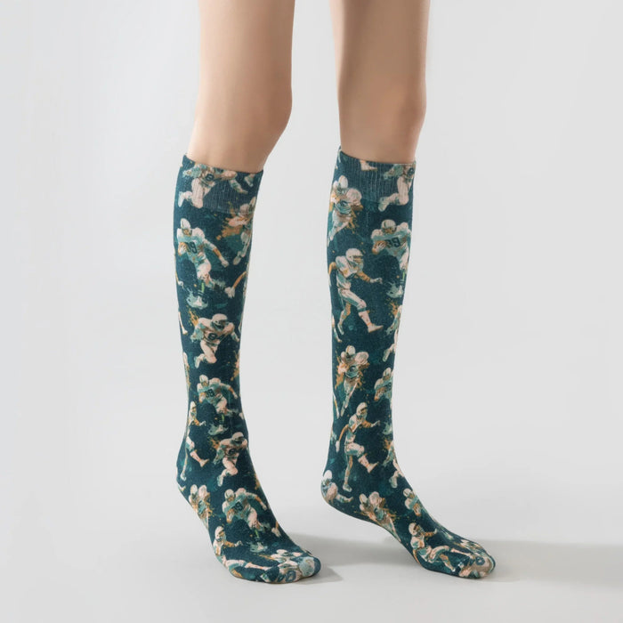 Lairos Game Force Youth / Women's AFO Socks side worn on model on a white background