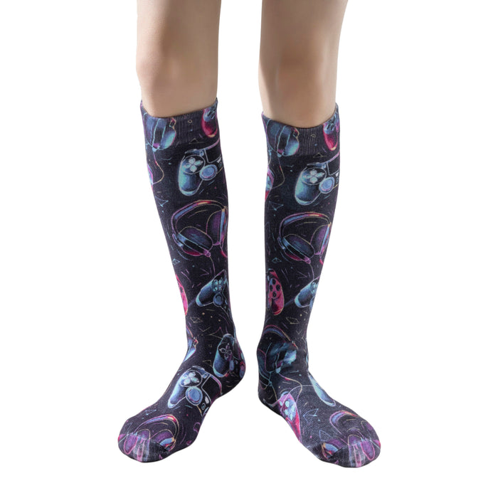 Lairos Level Up Youth / Women's AFO Socks worn on model on a white background