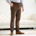 MagnaReady Adaptive Brown Fine Wale Corduroy Magnetic Fly Elastic Waist Pant - lifestyle shot