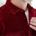 MagnaReady Adaptive Classic Red Corduroy Shirt with Magnetic Closures and Pockets - worn view