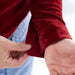 MagnaReady Adaptive Classic Red Corduroy Shirt with Magnetic Closures and Pockets - fashion detail