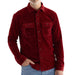 MagnaReady Adaptive Classic Red Corduroy Shirt with Magnetic Closures and Pockets - stretch jacket view