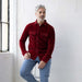 MagnaReady Adaptive Classic Red Corduroy Shirt with Magnetic Closures and Pockets - back view