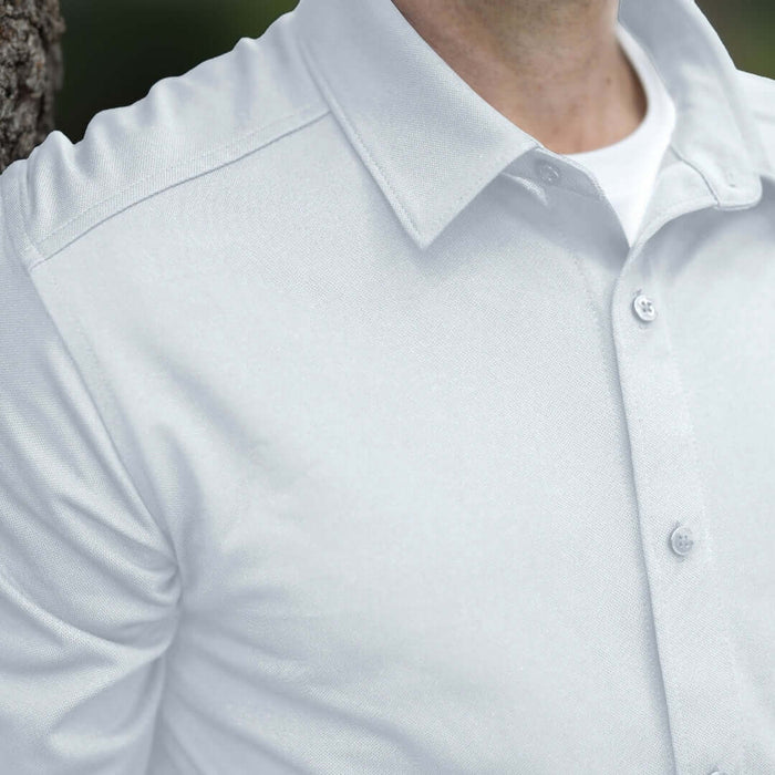 MagnaReady Adaptive Cooling White Magnetic Front Long Sleeve Adaptive Shirt with Pocket