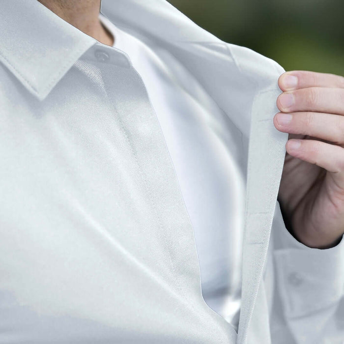 MagnaReady Adaptive Cooling White Magnetic Front Long Sleeve Adaptive Shirt with Pocket