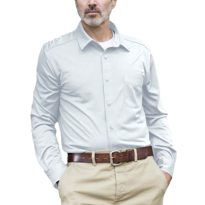 MagnaReady Adaptive Cooling White Magnetic Front Long Sleeve Adaptive Shirt with Pocket