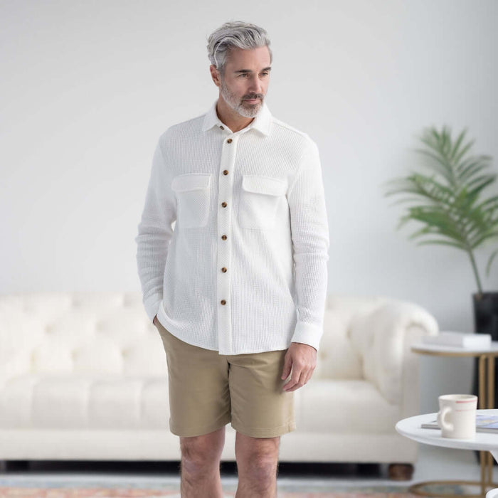 MagnaReady Adaptive Easy-Care Chino Twill Short with Magnetic Closures in Khaki - lifestyle shot