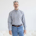 MagnaReady Blue Brown Plaid Long Sleeve Button Down Collar Shirt with Velcro Closures - adaptive wear view