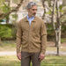 MagnaReady Classic Adaptive Brown Sweater with Magnetic Front Closure and Pocket - third lifestyle view
