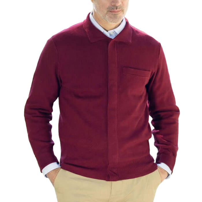 MagnaReady Classic Adaptive Red Sweater with Magnetic Front Closure and Pocket