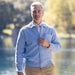 MagnaReady Classic Blue Adaptive Sweater with Magnetic Front Closure and Pocket - comfort and style practicality view