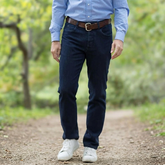 MagnaReady Denim Indigo Five Pocket Jean with Magnetic Fly - lifestyle shot