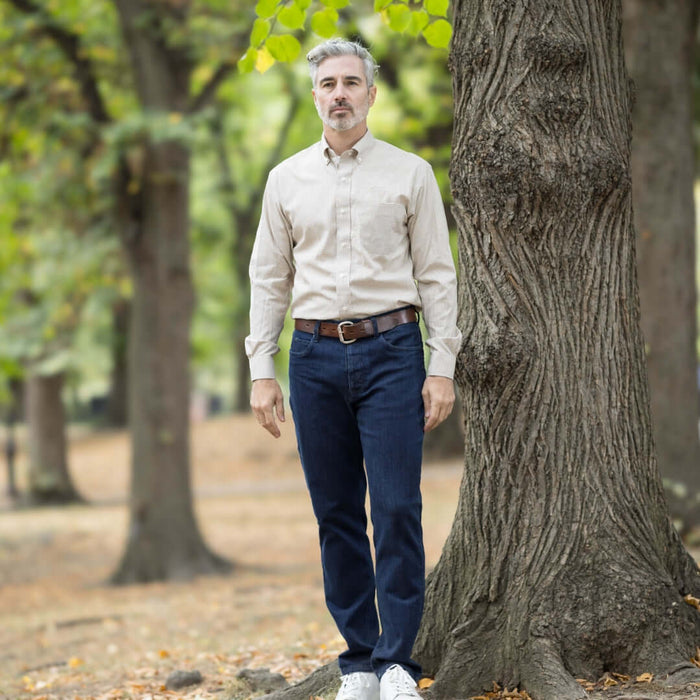 MagnaReady Denim Indigo Five Pocket Jean with Magnetic Fly - lifestyle shot