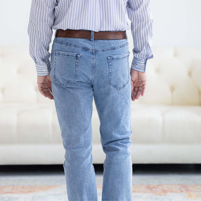 MagnaReady Denim Light Wash Five Pocket Jean with Magnetic Fly - lifestyle shot