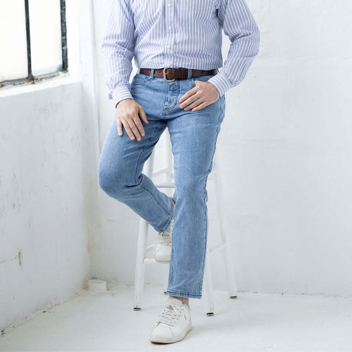 MagnaReady Denim Light Wash Five Pocket Jean with Magnetic Fly - lifestyle shot