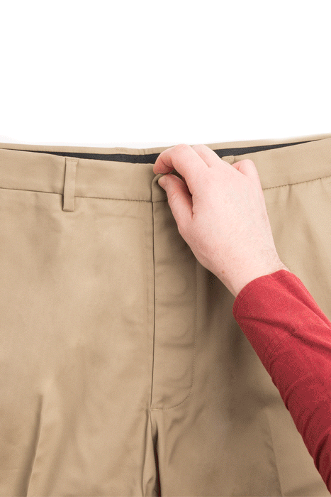 MagnaReady Flat Front Adaptive Easy-Care Chino Twill Pant with Magnetic Closures in Khaki - lifestyle shot