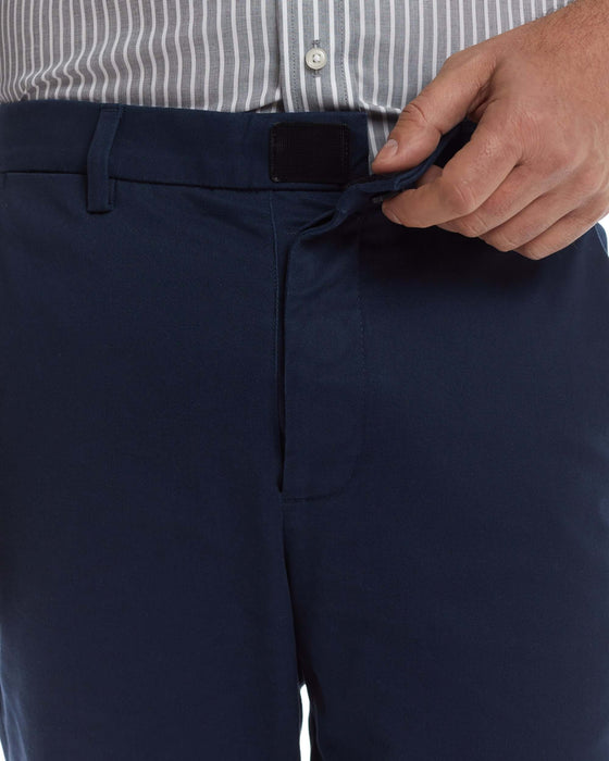 MagnaReady Flat Front Adaptive Easy-Care Chino Twill Pant with Magnetic Closures in Navy - lifestyle shot