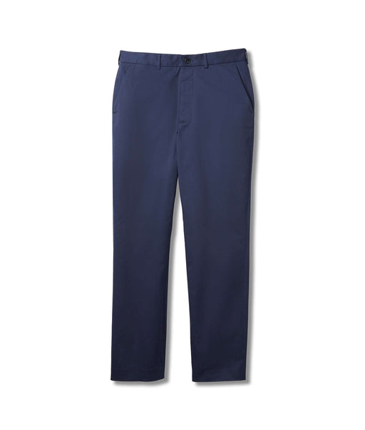 MagnaReady Flat Front Adaptive Easy-Care Chino Twill Pant with Magnetic Closures in Navy - front view