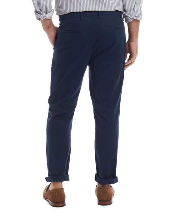 MagnaReady Flat Front Adaptive Easy-Care Chino Twill Pant with Magnetic Closures in Navy - back view