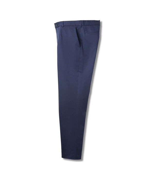 MagnaReady Flat Front Adaptive Easy-Care Chino Twill Pant with Magnetic Closures in Navy - front view