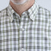 MagnaReady Green Black Plaid Long Sleeve Button Down Collar Shirt with Velcro Closures - front view