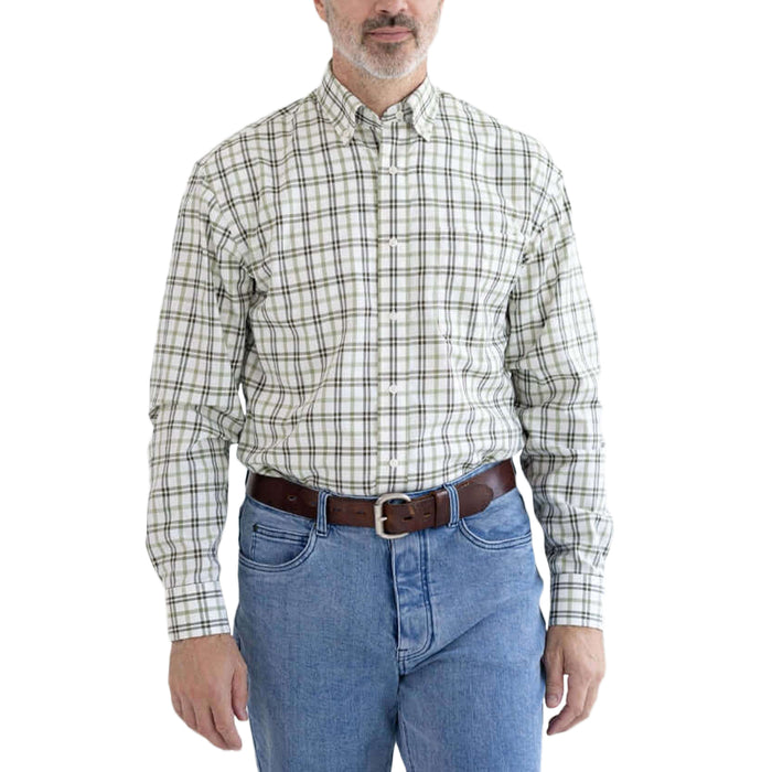 MagnaReady Green Black Plaid Long Sleeve Button Down Collar Shirt with Velcro Closures