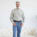 MagnaReady Green Black Plaid Long Sleeve Button Down Collar Shirt with Velcro Closures - 100% cotton adaptive dressing