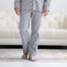 MagnaReady Grey Brushed Flannel Pajama Pant with Magnetic Fly - front view showing adaptive sleepwear for independence