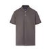 MagnaReady Grey Pique Knit Short Sleeve Polo with Magnetic Closures - front view
