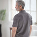 MagnaReady Grey Pique Knit Short Sleeve Polo with Magnetic Closures - lifestyle shot