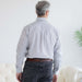 MagnaReady Grey Stripe Long Sleeve Button Down Collar Shirt with Magnetic Closures - back view