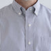 MagnaReady Grey Stripe Long Sleeve Button Down Collar Shirt with Magnetic Closures - adaptive clothing front view