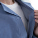 MagnaReady Long Sleeve Blue Brushed Flannel Pajama Top with Magnetic Closures - accessible nightwear front view