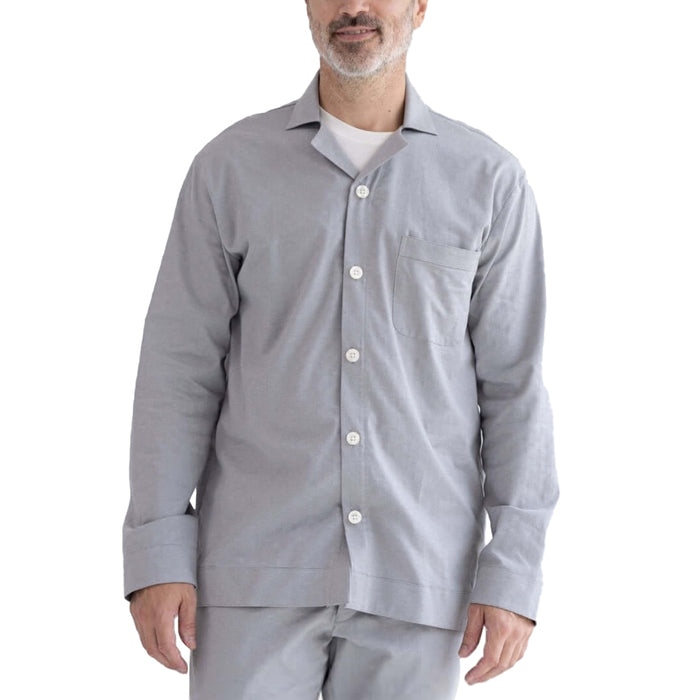 MagnaReady Grey Pajama Long Sleeve Top with Magnetic Closures