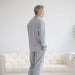 MagnaReady Long Sleeve Grey Pajama Top with Magnetic Closures - relaxation and comfort lifestyle view