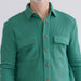 MagnaReady Magnetic Front Waffle Weave Casual Shirt with Dual Pockets in Green - dual pockets detail